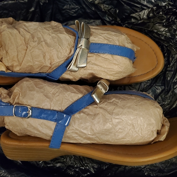 Women's Thong Sandals- Blue - Picture 10 of 15